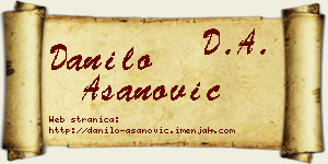 Danilo Asanović vizit kartica
